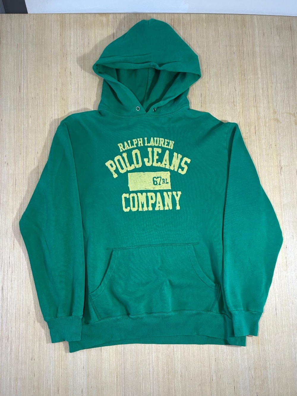 POLO JEANS CO Men's XL Green Pullover Hoodie Sweatshirt